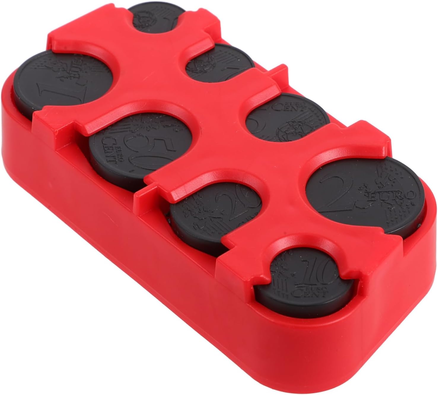 Waterproof PP Coin Storage Box Large Capacity Coin Organizer Compartments Portable Pouch for Car and Home Red Holder Display Case