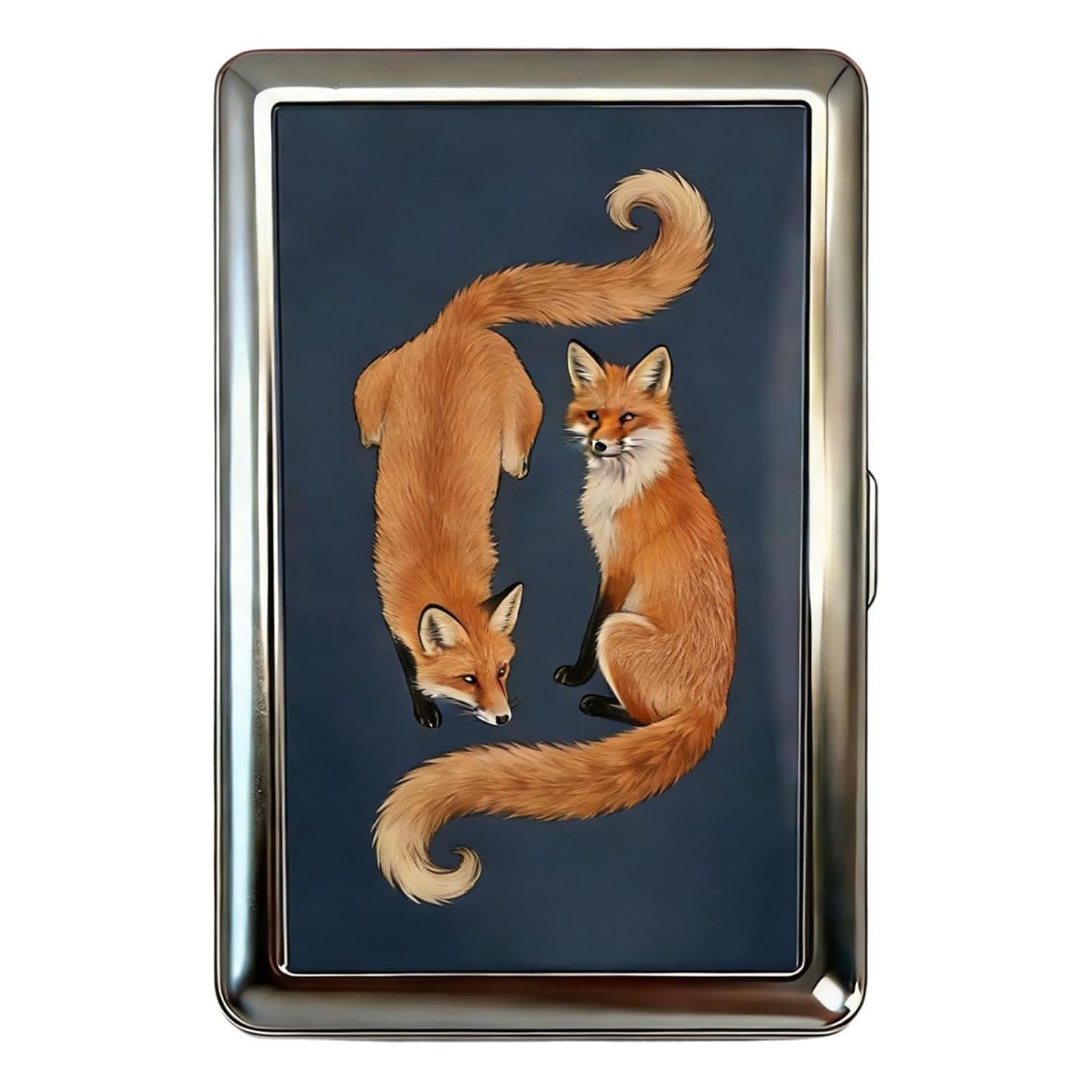 2026 New Vintage Versatile Metal Case with Easy Snap, Vintage-Style Versatile Card & Cash Case, Elegant and Rebellious Card Box for Credit Cards Cash Id Business Cards (Fox)
