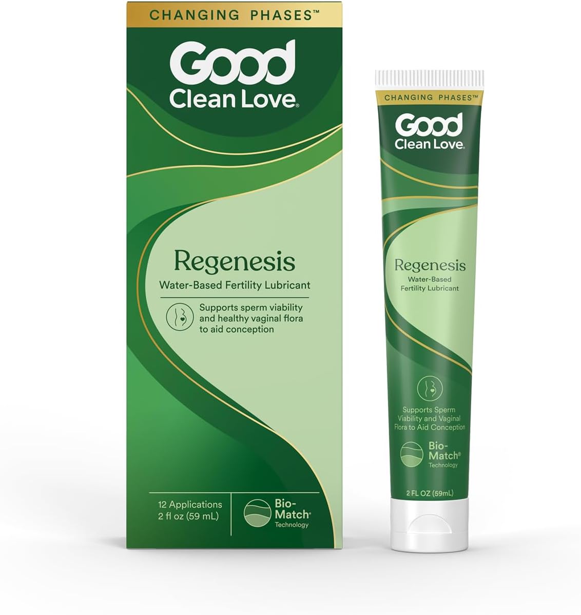 Good Clean Love Regenesis Fertility-Friendly Lubricant, 2 Oz (1-Pack) | Water-Based Fertility Lubricant With Magnesium & Calcium Ions. For Couples Trying To Conceive. Safe For Toys