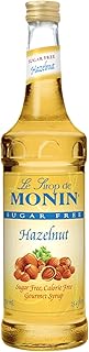 Monin - Sugar Free Hazelnut Syrup, Nutty Taste of Caramelized Hazelnut, Great for Mochas, Lattes, Smoothies, Shakes, and Cocktails, Non-GMO, Gluten-Free (750 ml)