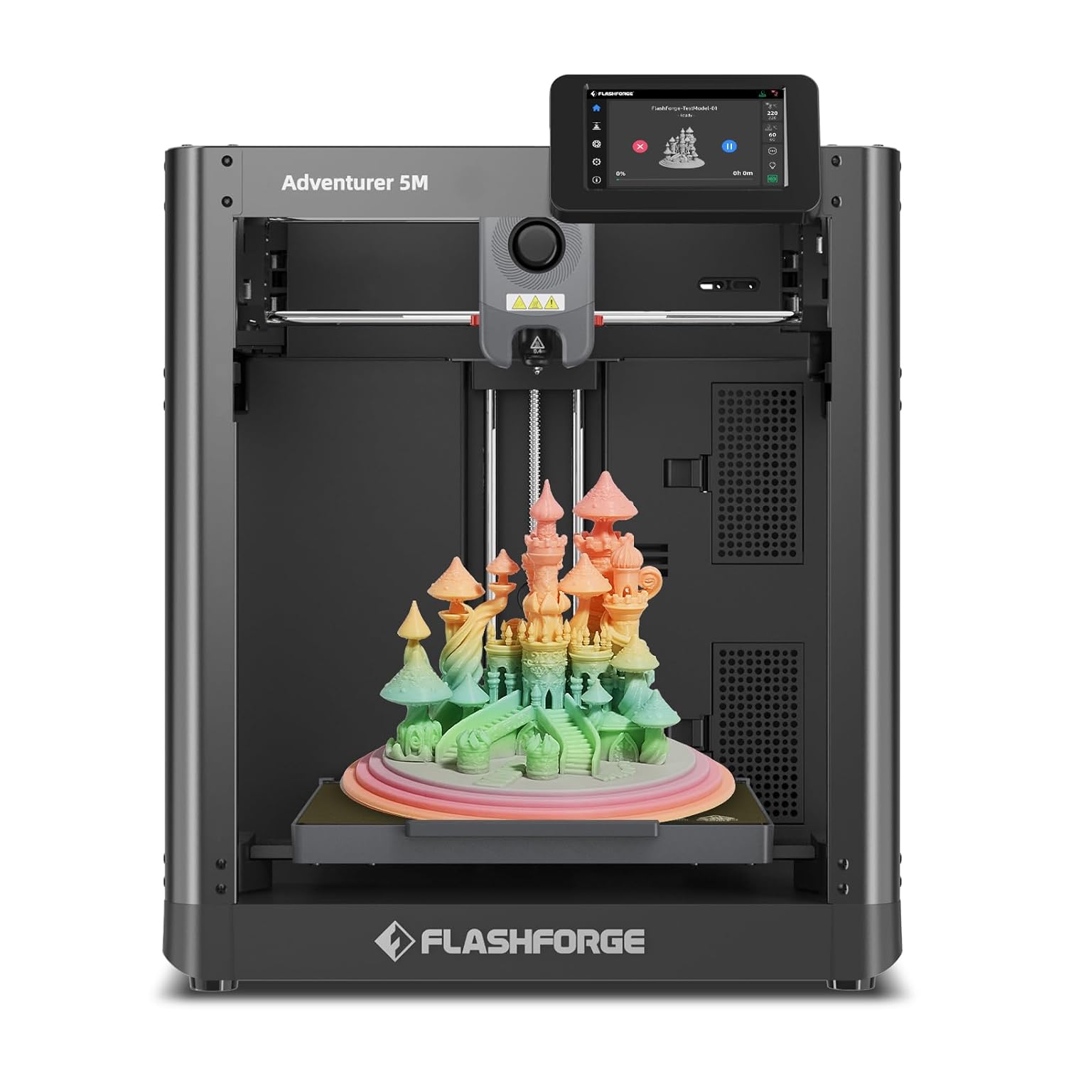 FLASHFORGE Adventurer 5M 3D Printer: 600mm/s High-Speed, Auto Bed Levelling, Quick-Change Nozzle, 220x220x220mm PEI Build Plate for Rapid Prototyping & Makers