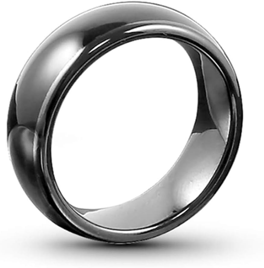 T5577 or UID chip RFID Black Ceramics Smart Finger rewrite Ring 125KHZ/13.56MHZ Wear for Men or Women (T5577 125KHZ-23MM)