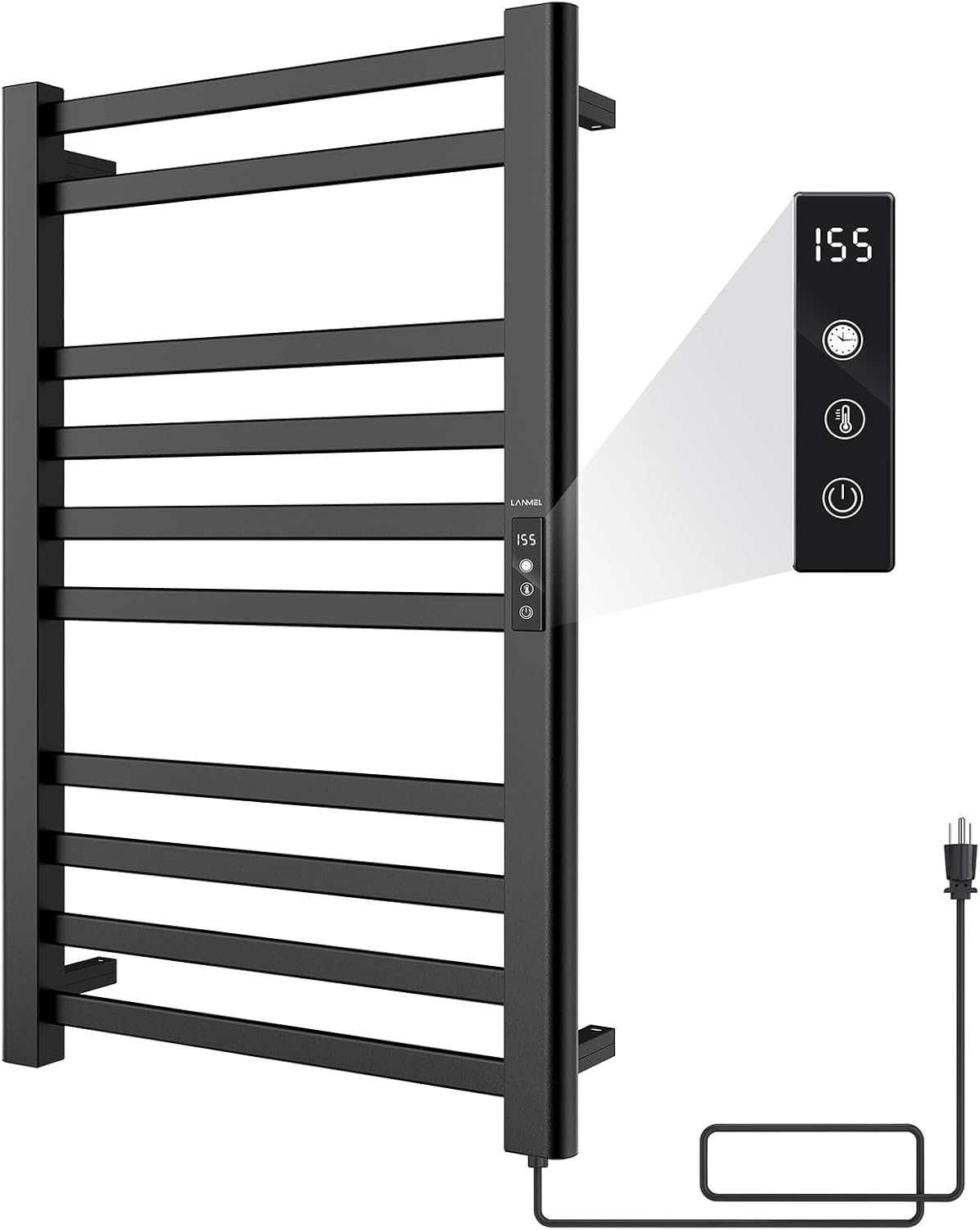 LANMEL Towel Warmers for Bathroom, Wall Mounted Heated Towel Dryer Rack