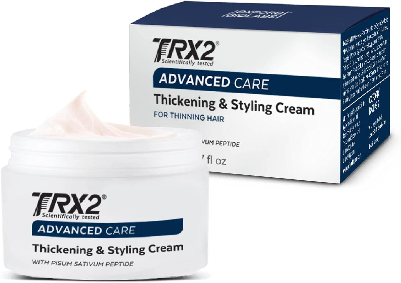 TRX2 Hair Thickening & Styling Cream - Non-sticky & lightweight texture - for all Hair Types - Thicker and more Hydrated - Dye Free - 50 ml