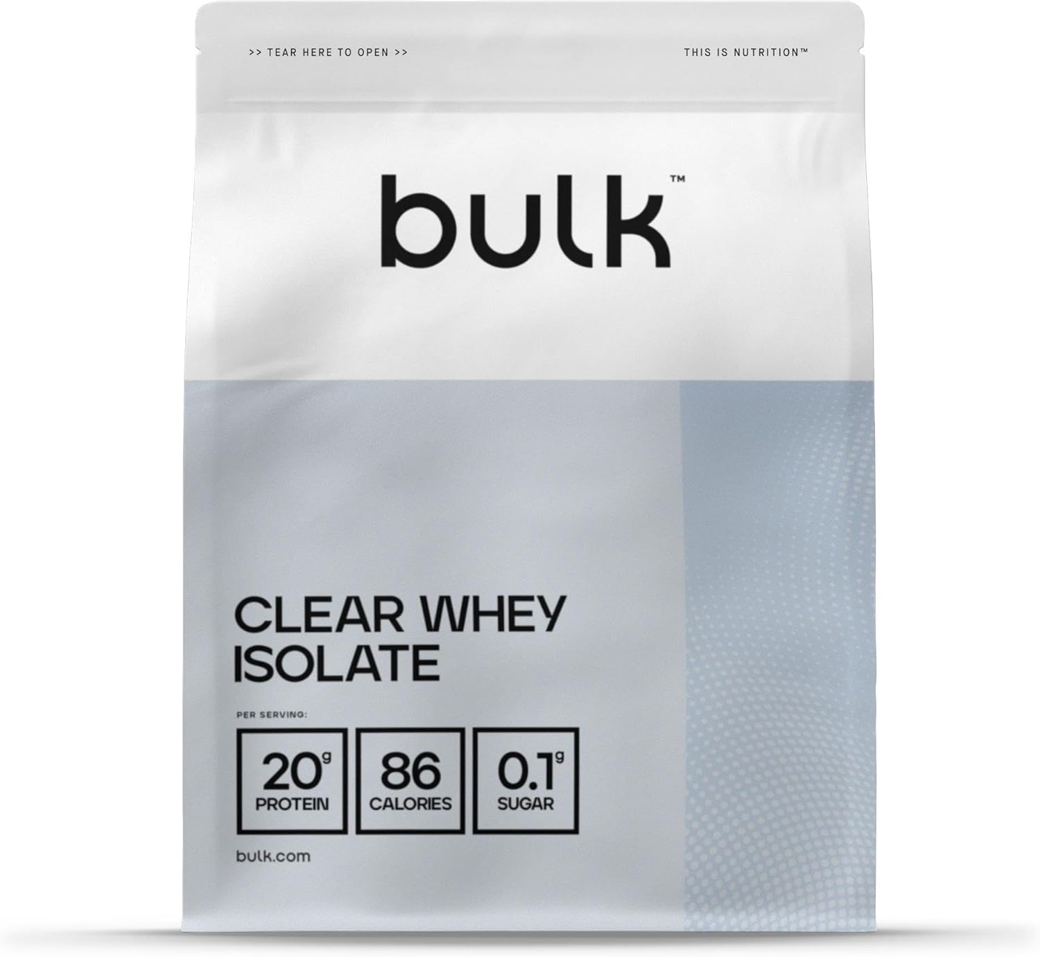 Bulk Clear Whey Isolate Protein Powder, 500 g, 20 Servings, Cloudy Lemon, 20g Protein, 86 Calories, Low Sugar, Fast Absorbing Hydrolysed Whey, Refreshing Drink, Packaging May Vary