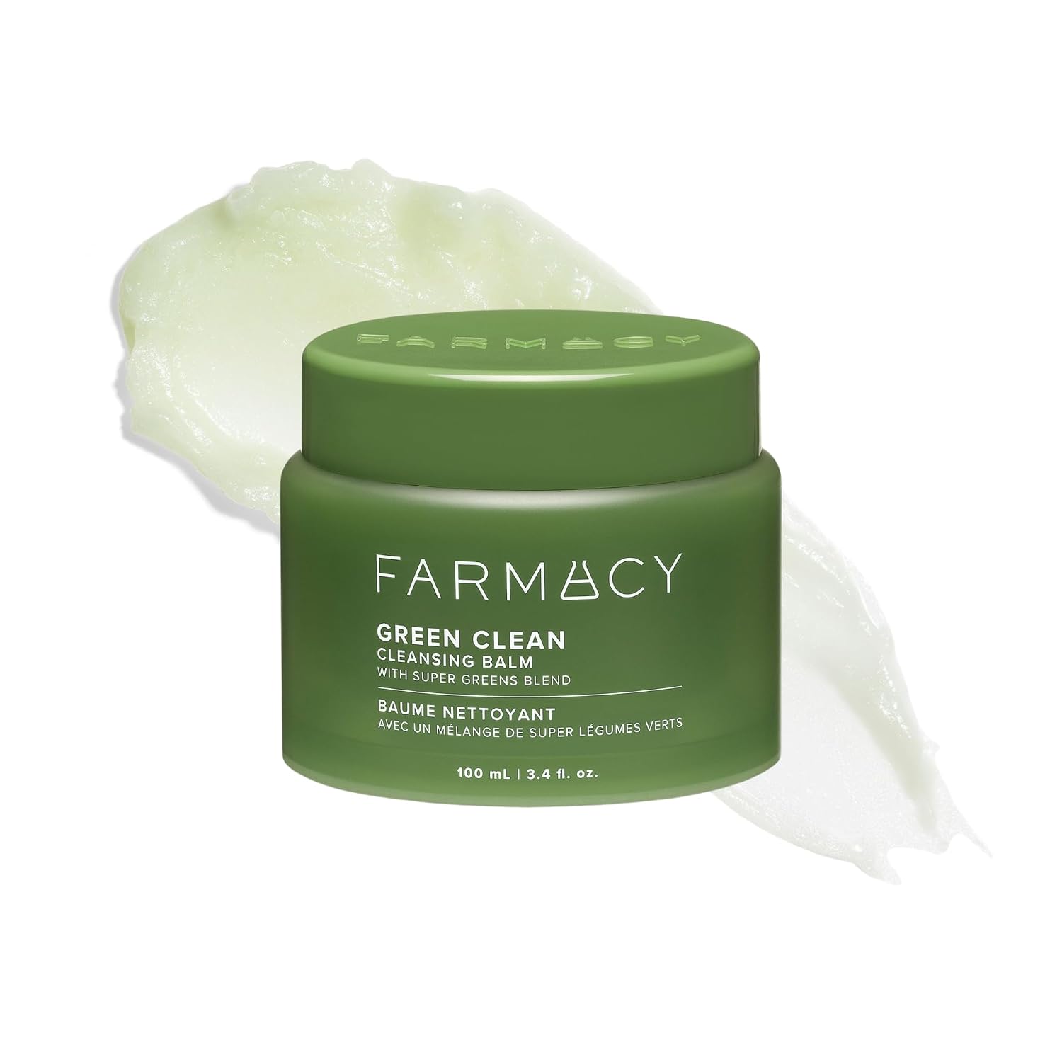 Farmacy Makeup Remover Cleansing Balm - Green Clean Waterproof Makeup Remover Balm + Oil Cleanser for Face - Gently Melts Make Up + SPF - Hydrates + Softens Skin with Super Greens + Papaya (100ml)