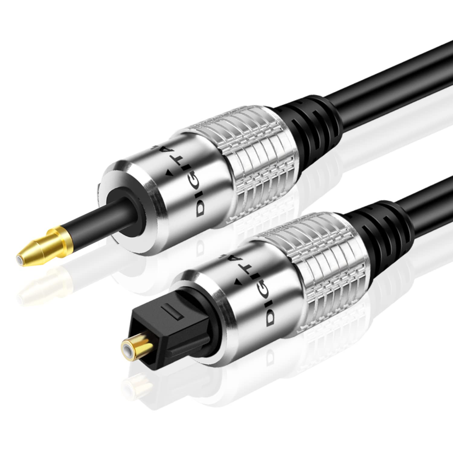 TNP Premium Mini to Toslink Digital Optical Audio Cable (6 Feet) - Standard Adapter Converter Jack Wire Cord
