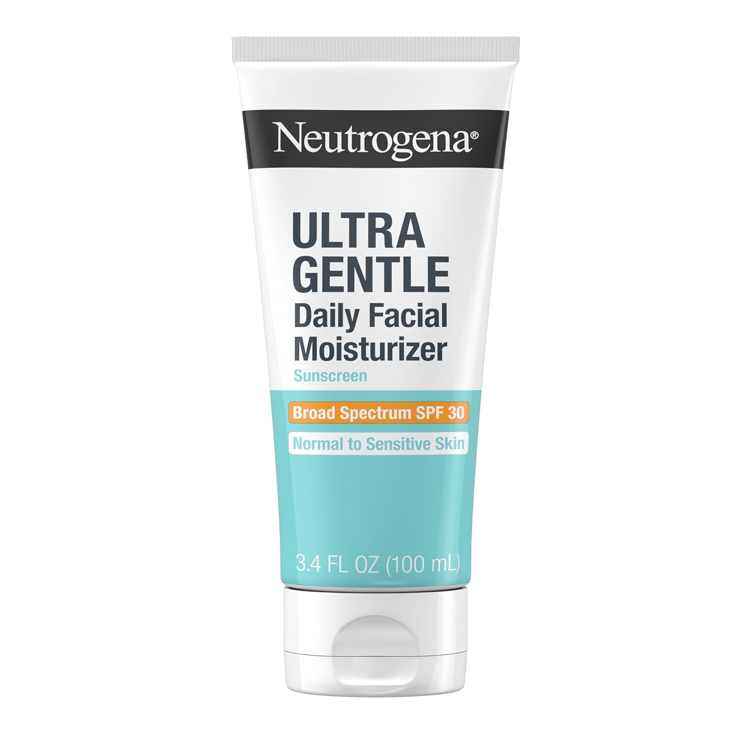 Neutrogena Ultra Gentle Daily Facial Moisturizer with SPF 30 Sunscreen with CICA, Lightweight Face Lotion with Broad Spectrum SPF 30 for Normal to Sensitive Skin, Fragrance-Free, 3.4 fl. oz