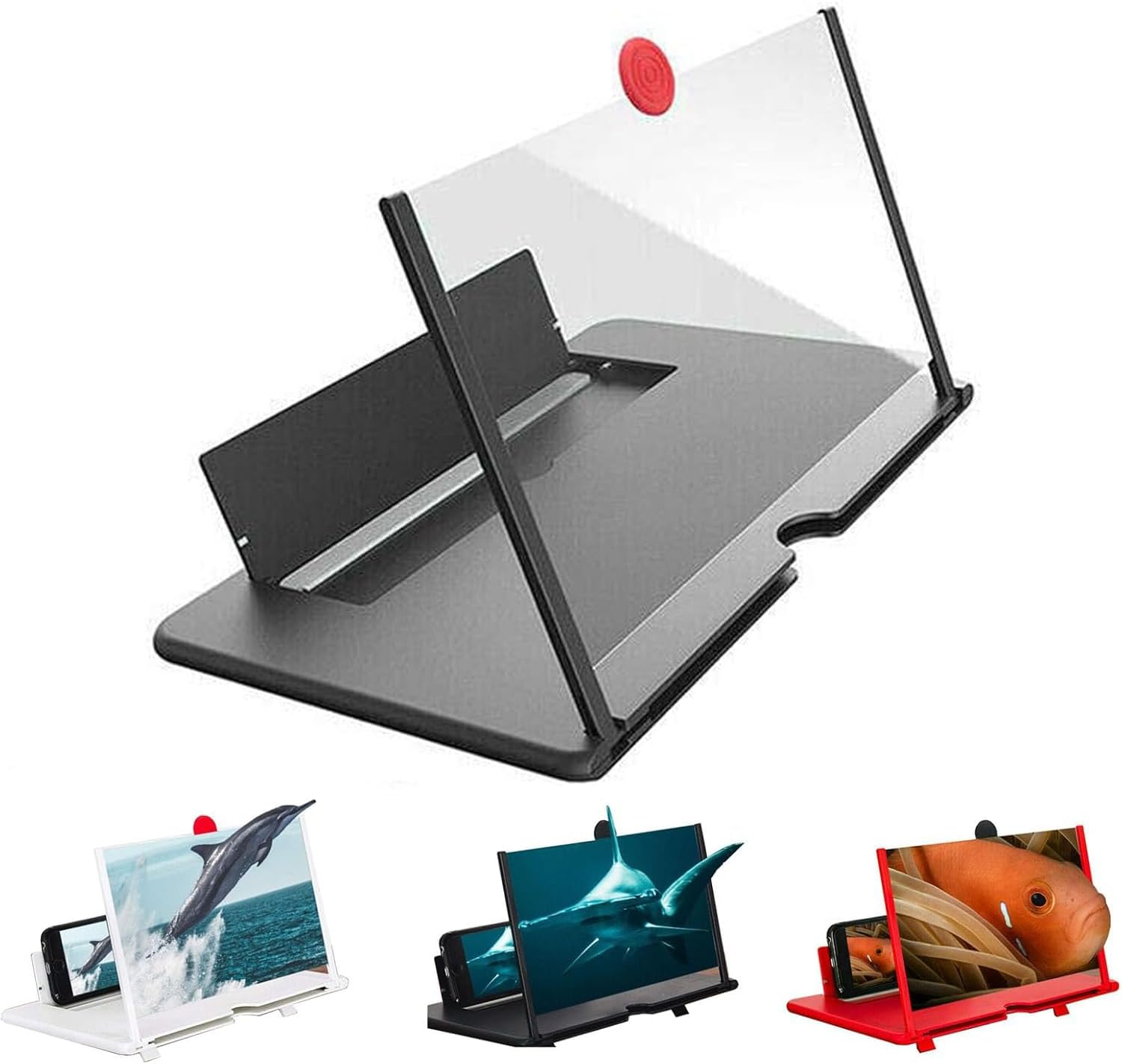 Screen Magnifier 2024 Latest Version Screen Magnifier for Mobile Phone, 3D HD Phone Screen Magnifier, 10/12/14/16/18/20 Inch Foldable Magnifying Phone Extendable Screen Magnifier (Black, 12 Inch)