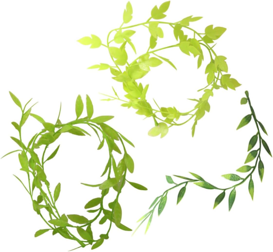 Kisangel 3pcs Mini Faux Climbing Plants Realistic Miniature Vines Garland for Dollhouse Scenic Supplies Compact Decorative Greenery for DIY Garden Scene Ornaments