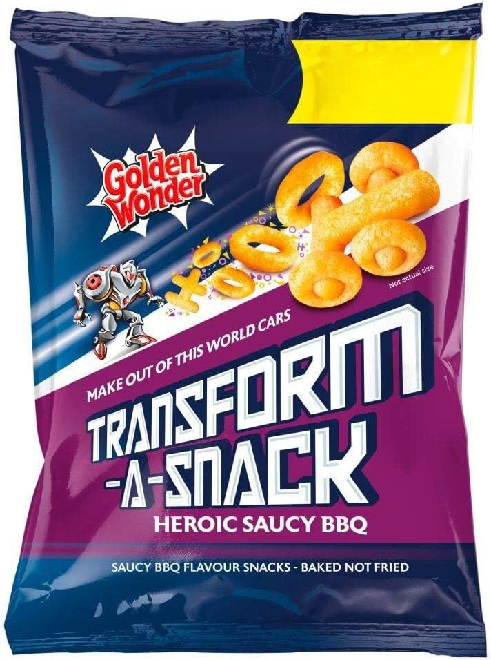 Golden Wonder Transform-A-Snack Saucy BBQ Flavour Snacks 27g X 30 Delicious Tasty And Twisty Treat Share With Family And Friends