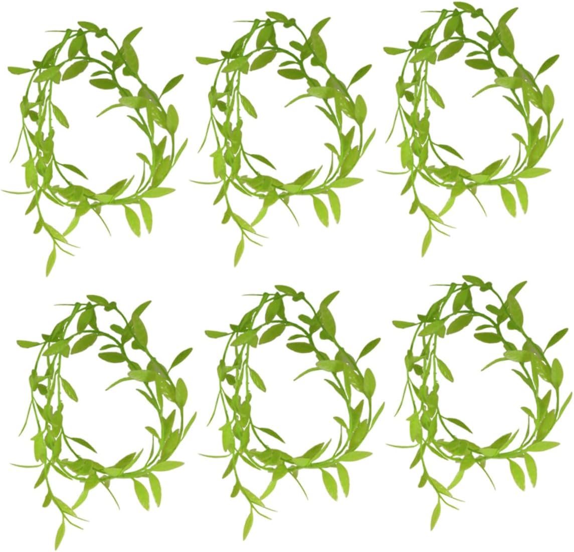 STOBAZA 6pcs Artificial Mini Leaf Garland Vine Realistic Faux Greenery for Dollhouse Garden Micro Landscape Decoration Maintenance Miniature Plant Accessories
