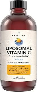 AMANDEAN Liposomal Vitamin C 1000mg. Liquid VIT C Supplement. Immune Support, Skin Health, Collagen Production. Fast Absorbing Antioxidant Delivery. Quali-C, Soy-Free, Vegan, Non-GMO.
