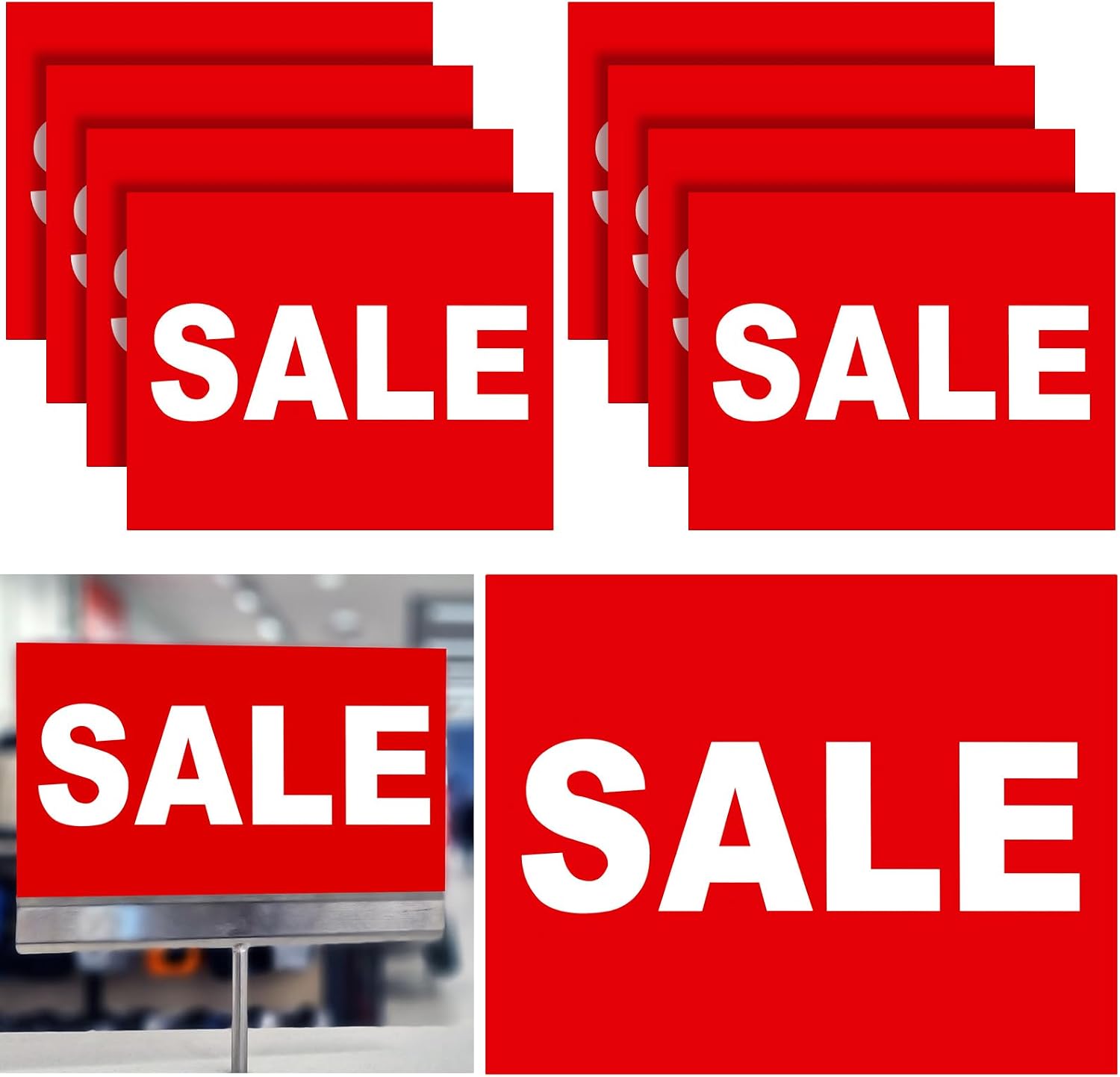 10 PCS 5.5 x 7 Inches Sale Signs for Retail Store Card Stock Sale Sign Red White Print for Yard Garage and Retail Store