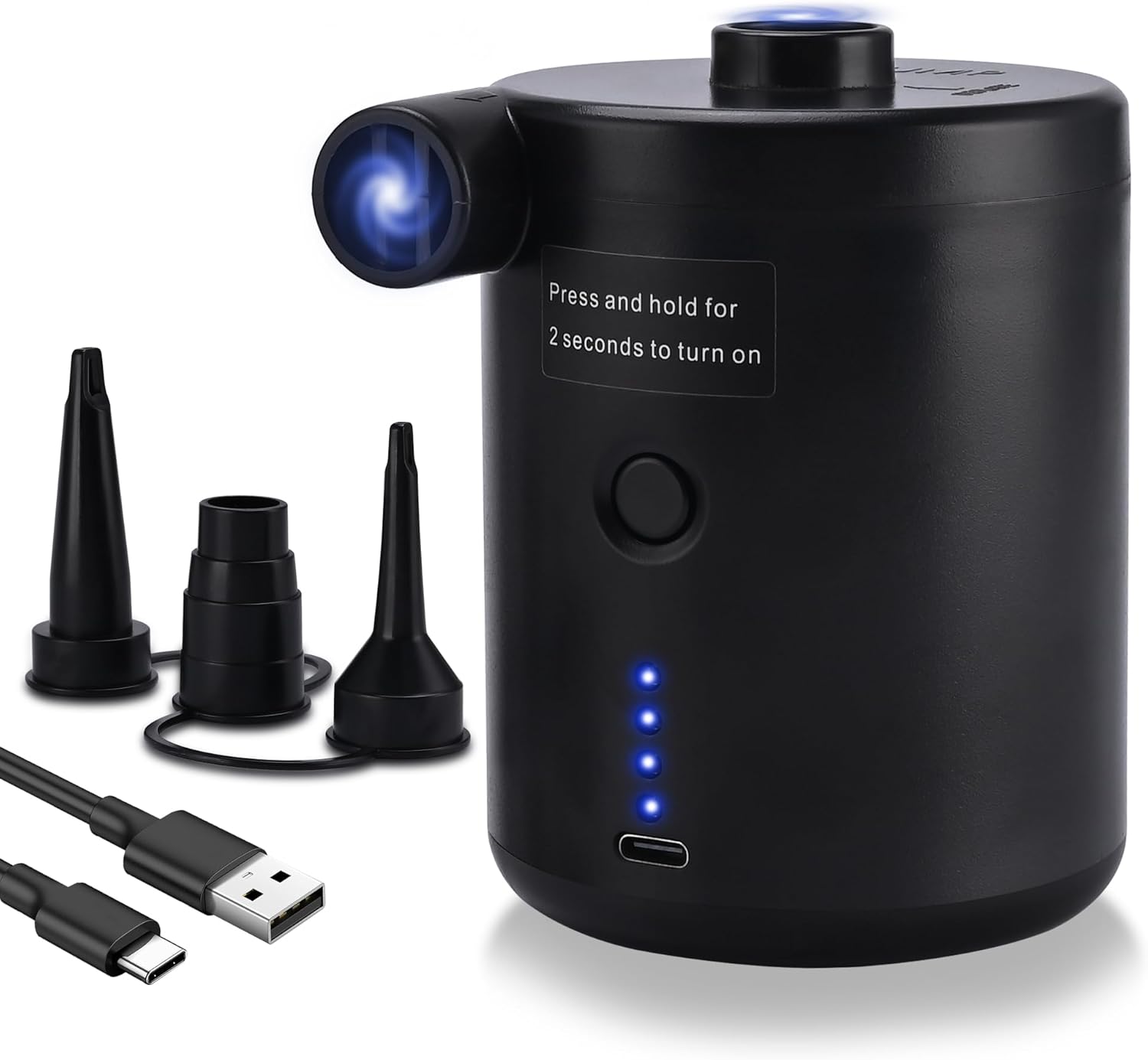 Electric Air Pump for Inflatables, Electric Pump with Fast Inflating/Deflating, 4000mAh Battery Blow Up Bed Pump with 3 Nozzles for Paddling Pool, Airbed, Mattress,Swimming Pool