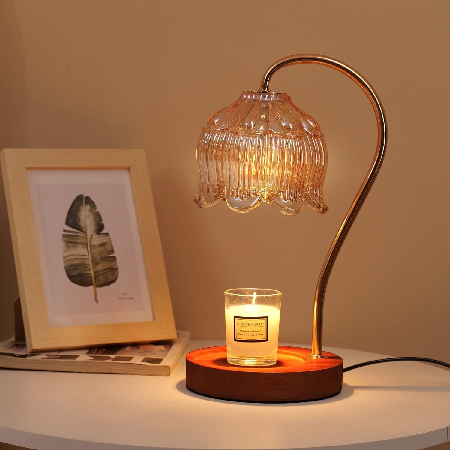 Candle Warmer Lamp with Dimmer - Electric Candle Lamp with Timer for Jar Candles Scented Candles with 2 Bulb