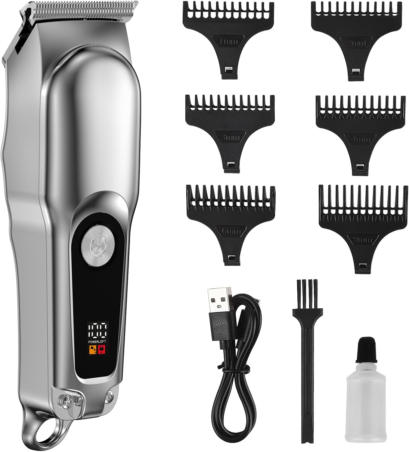 Professional Hair Clippers for Men, Electric Mens Clippers and Trimmers Set, Mini Cordless Hair Trimmer with LCD Display for Men.
