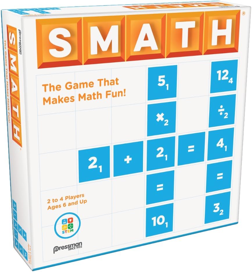 Pressman: Smath | The Game That Makes Maths Fun! | Educational Board Games for Kids | For 2-4 Players Ages 6 Plus