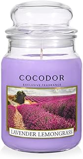 COCODOR Candle Lavender&Lemongrass Scented, Large Glass Jar 18oz Wick Candle, 110 Hours of Burn Time