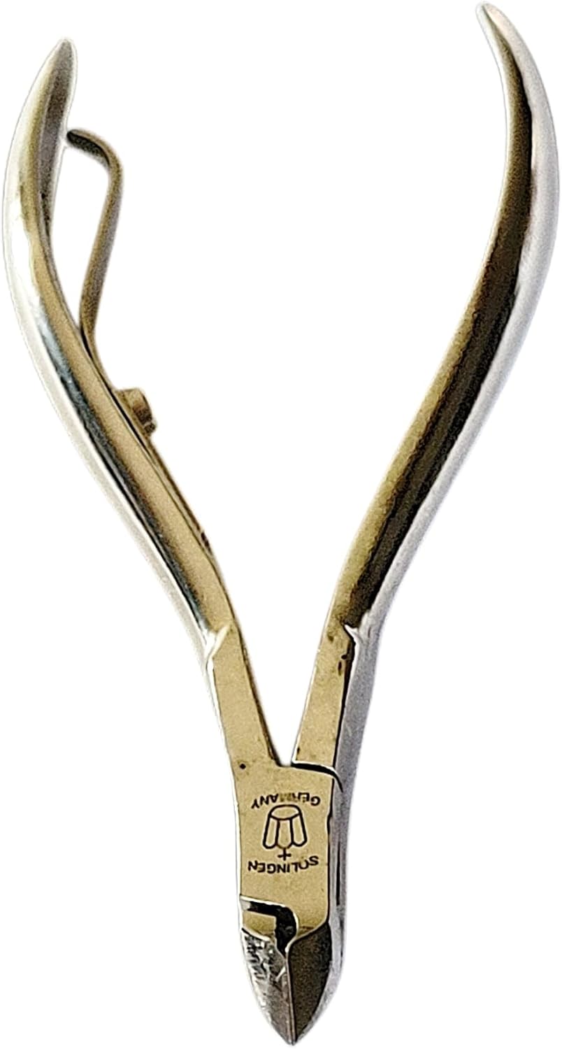Solingen Cuticle Nippers sold by Ahglow. Full Jaw Crown Nippers (7mm cutting edge) that are 4" (10cm) long. Manicure, pedicure, professional nail care product. Made in Germany