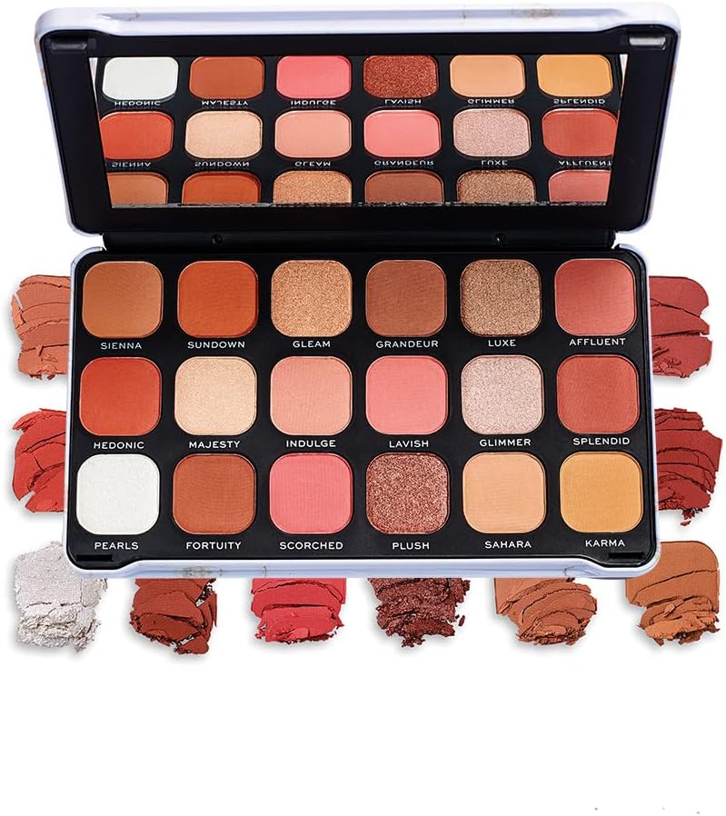 Makeup Revolution, Forever Flawless, Eyeshadow Palette, Decadent, 18 Shades, 19.8g
