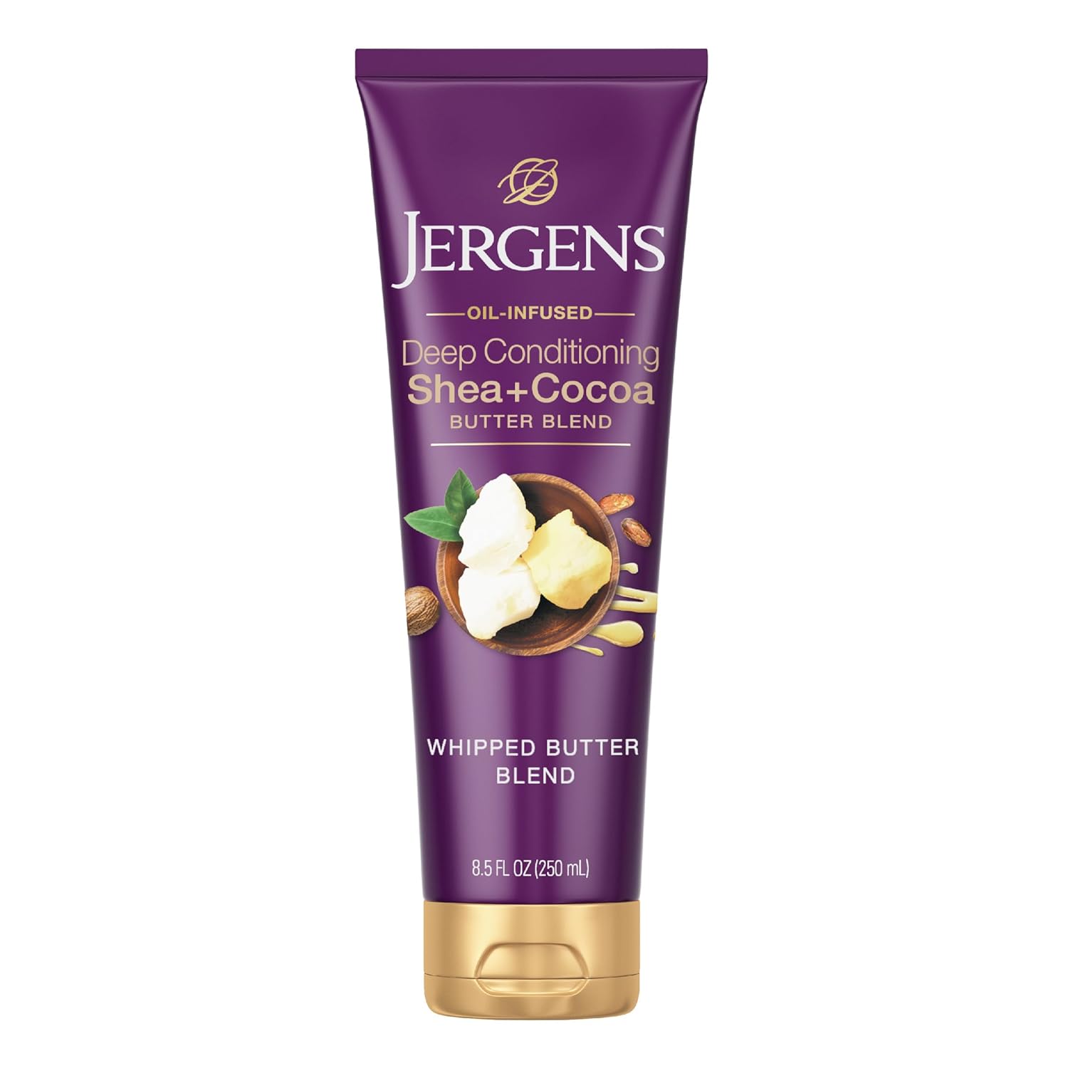 Jergens Shea + Cocoa Butter Body Lotion for Dry Skin, Deep Conditioning Moisturizer, with Vitamins E & B3, 8.5 oz