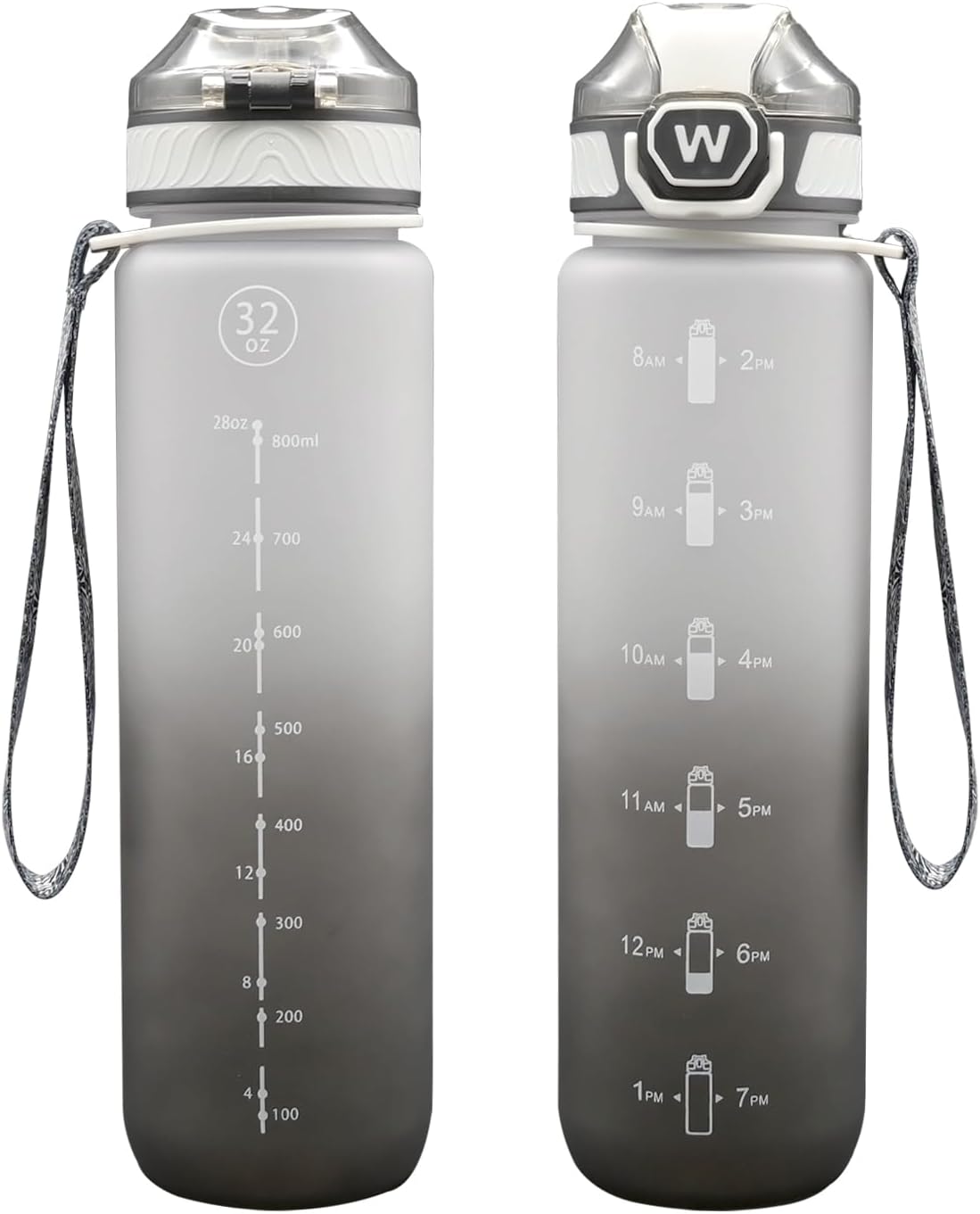 EYQ Water Bottle 1L / 500ML, 16oz / 32oz Leak-Proof Motivational Sports Drinks Bottle with Time Marker, Tritan BPA-Free, Drinking Waterbottles for Fitness, School, Gym, Outdoor Sports