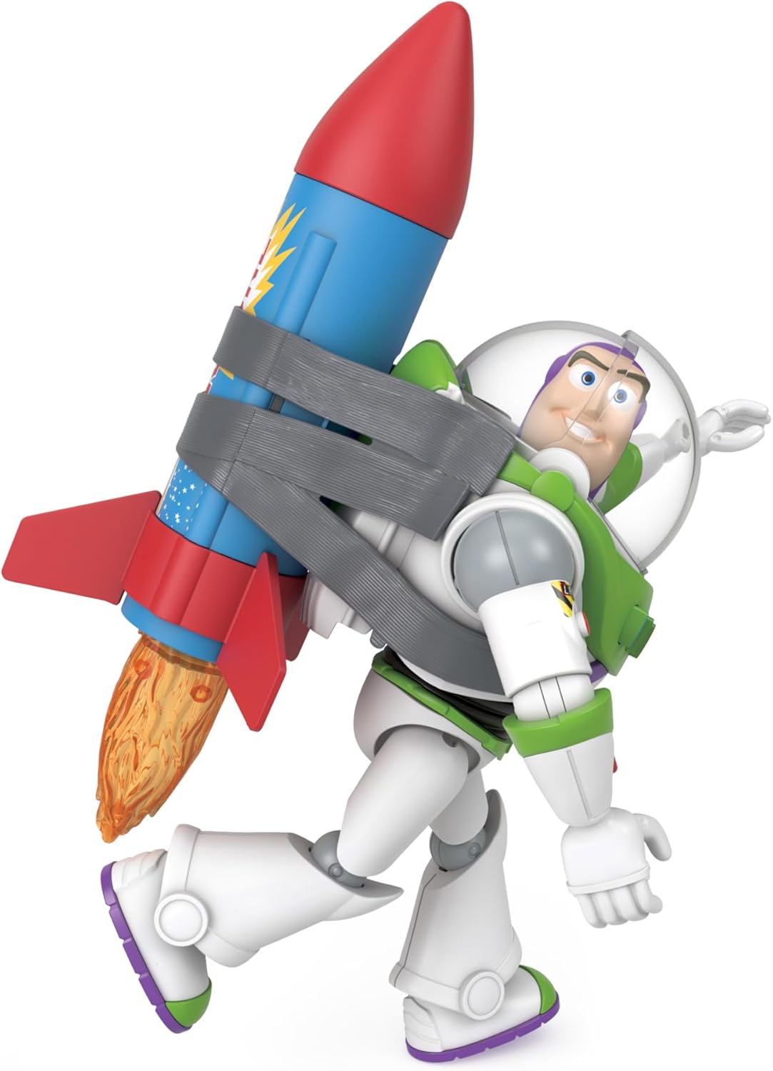 Mattel Disney and Pixar Toy Story Buzz Lightyear 12-in Scale Action Figure Toy with Rocket & 20 Plus Phrases & Sounds, Rocket Rescue Pack Buzz Pack, HTR73