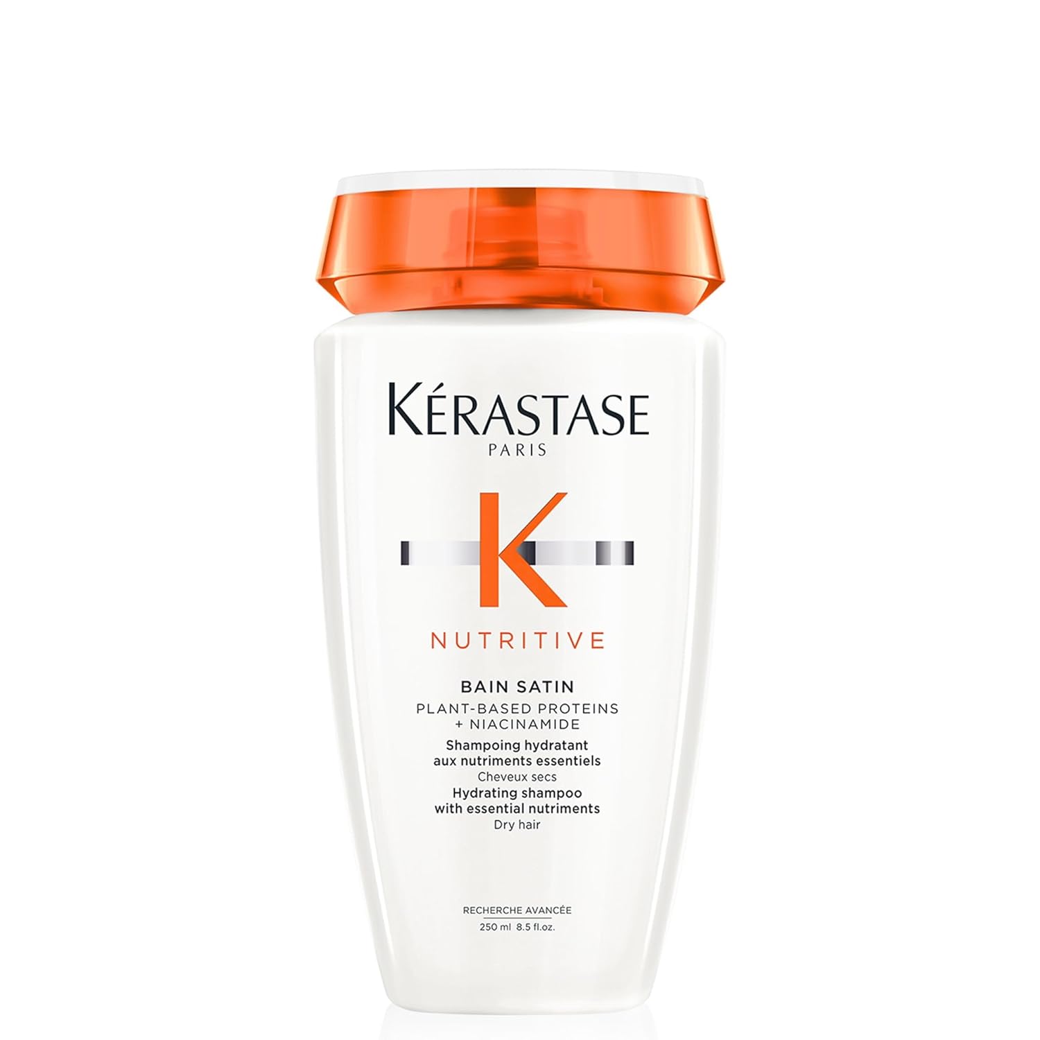Kerastase Nutritive Bain Satin Shampoo | Gently Cleanses & Replenishes Moisture for Soft, Shiny Hair | With Plant-Based Proteins & Niacinamide | For Fine to Medium Dry Hair