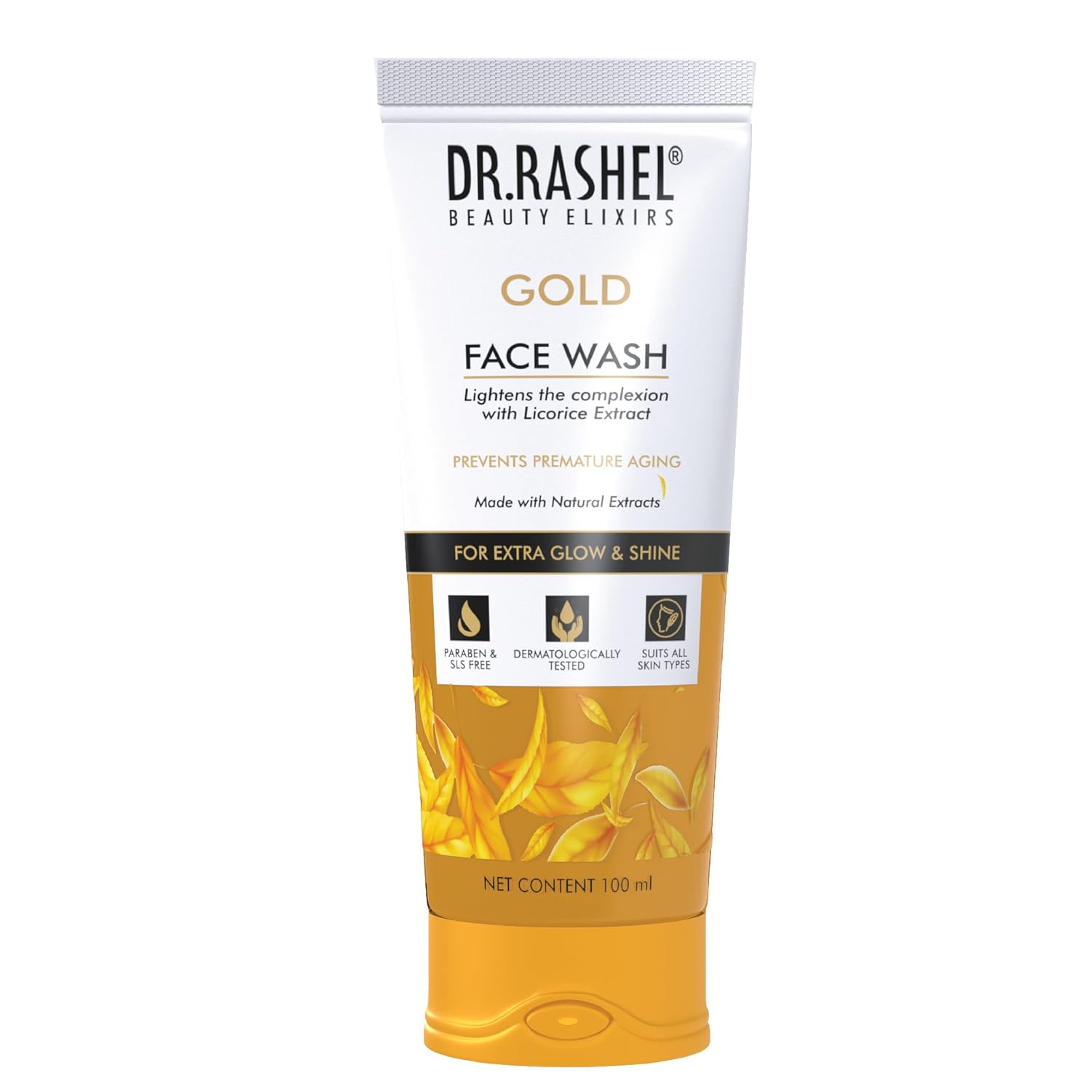 Gold Face Wash The Complexion With Licorice Extract With No Parabens, Sls, Silicones & Colour - 100 ml /3.38 Fl Oz
