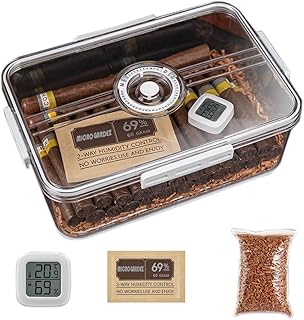 Acrylic humidor with Hygrometer and Cedar Wood Chips
