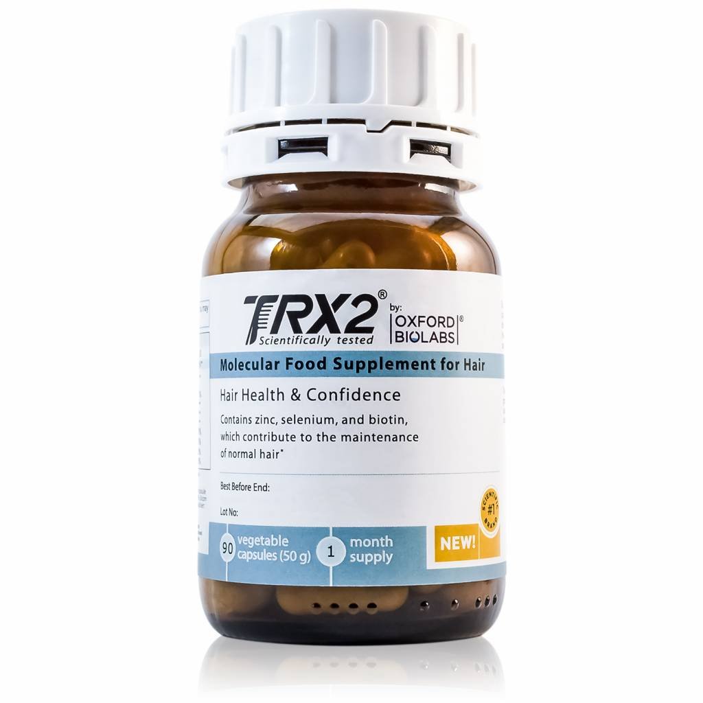 TRX2 Dietary Hair Growth Supplement - Stop Hair Loss for Men and Women - Healthy Hair - Clinically Proven Results of Thicker, Fuller Hair - Biotin & Selenium & Zink - Vegetarian - 1 Month Supply