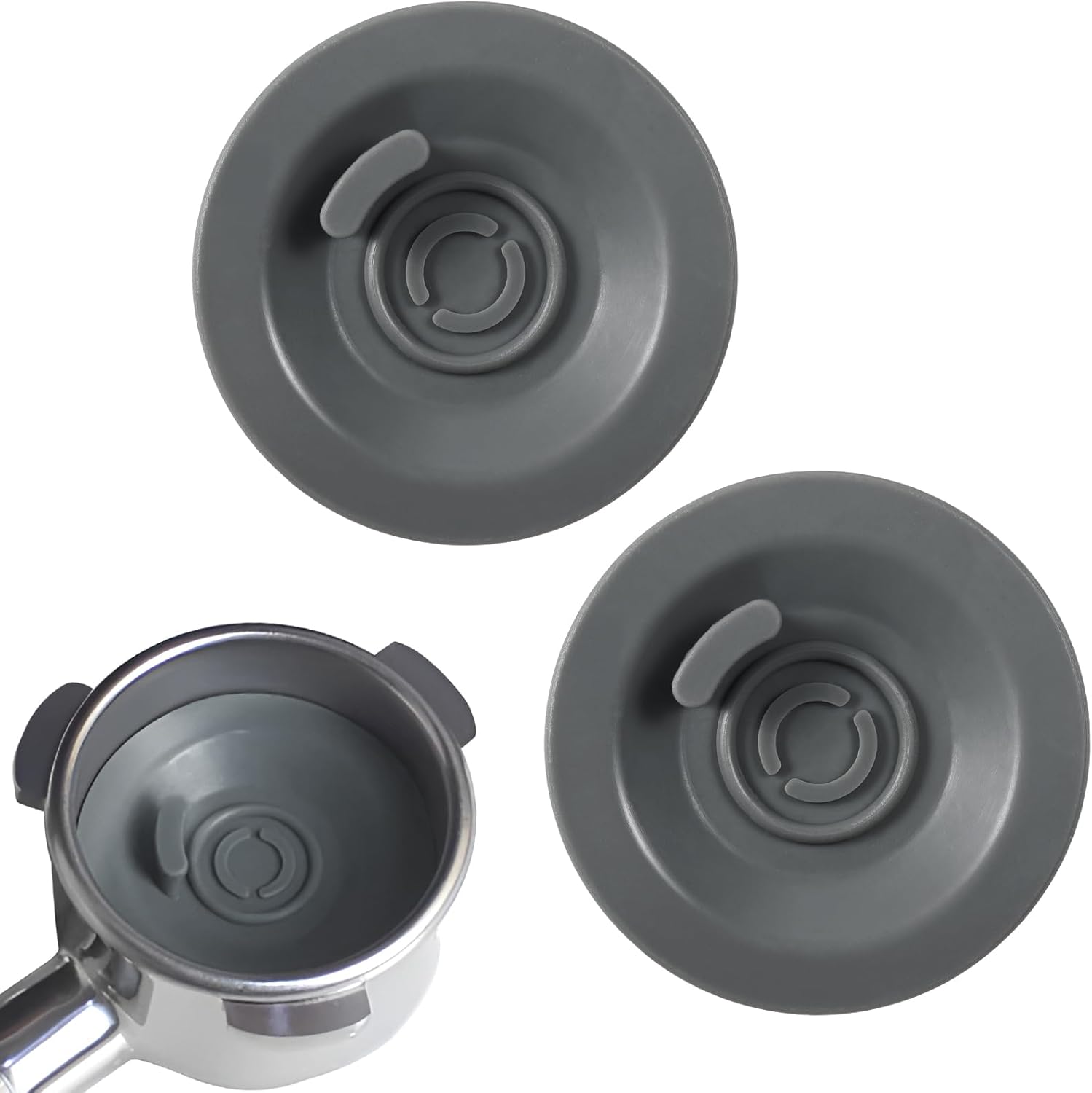 2pcs Sage Coffee Machine Cleaning Tablets for Handle, Elastic Silicon Accessories for Breville, 54mm Universal Cleaning Disc for Most Espresso Machines
