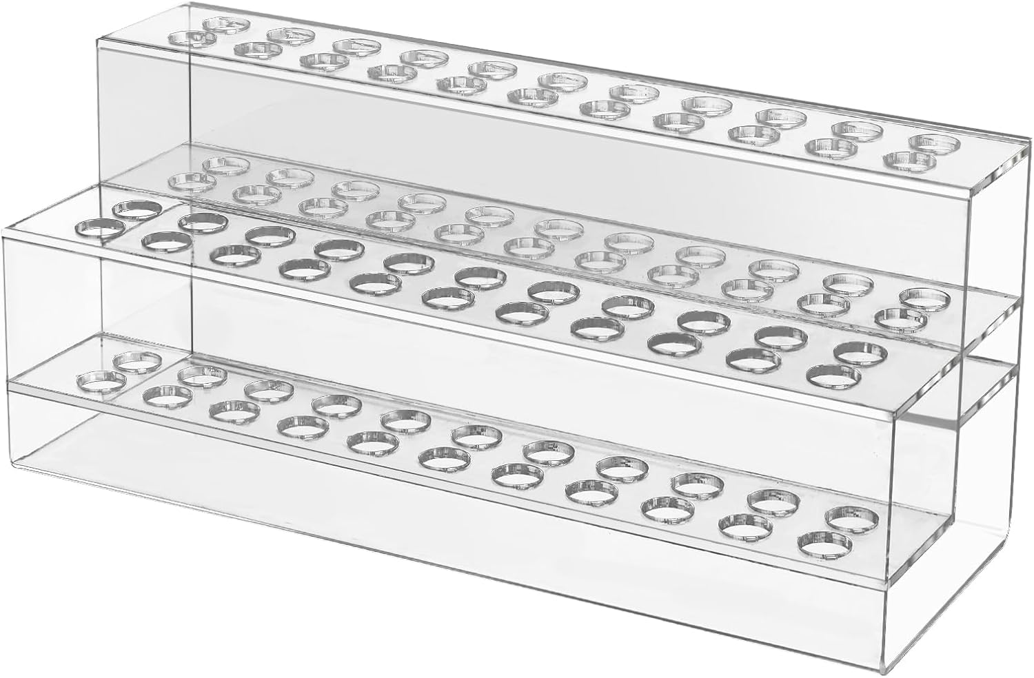 Acrylic Pen Holder, 44-Slots Pen Stand Clear Pen Holder Pen Display Stand Eyebrow Pen Stand Art Brush Rack Makeup Brush Rack Organizer for Home Office Desk School Supplies