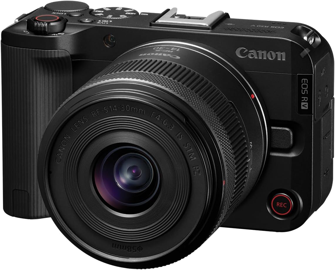 Canon EOS R50 V with RF-S14-30mm F4-6.3 is STM PTZ Lens, APS-C Mirrorless Interchangeable Lens Hybrid Camera, Ultra-Wide Angle Zoom Lens, Vertical Video, Vlogging, Live-Streaming, Content Creation