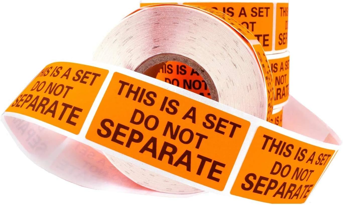 Eucatus Super Adhesive This is A Set Do Not Separate Stickers 6 Pack. Bulk (3000 Total) Perforated 1 x 2 Self-Adhesive, Sold As Set Labels. FBA-Approved Shipping Supply. Eye-Catching Orange Color (6)