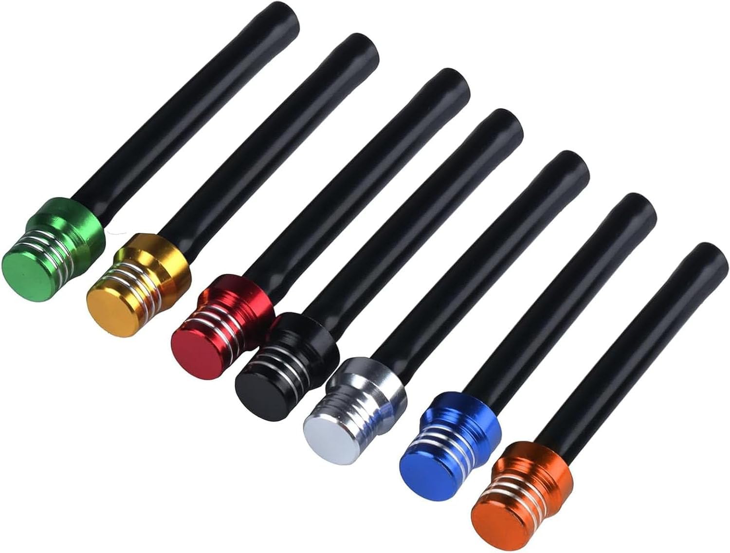 7Pcs Motorcycle Breather Hose Gas Fuel Tank Cap Vent, Motorcycle Gas Cap Vent Hose Tube, Aluminum Universal Breathing Tube Fits All Off-Road Motorcycles ATVs Pit Dirt Bike,Colorful
