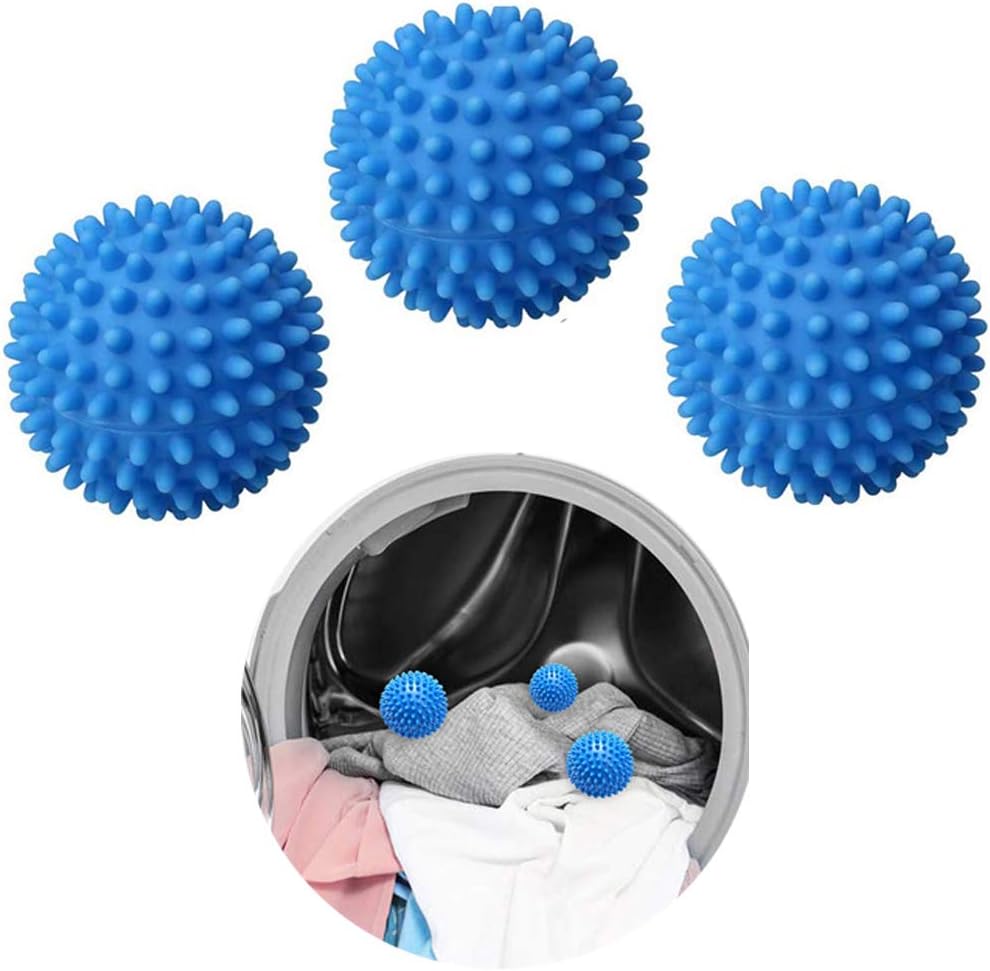 Tumble Dryer Balls, 3 Pc Blue Laundry Balls for Tumble Dryer, Non-Melt New Softer Material Tumble Dryer Ball - Clothes Will Come Out Soft Fluffy Fewer Wrinkles and Less Static Cling