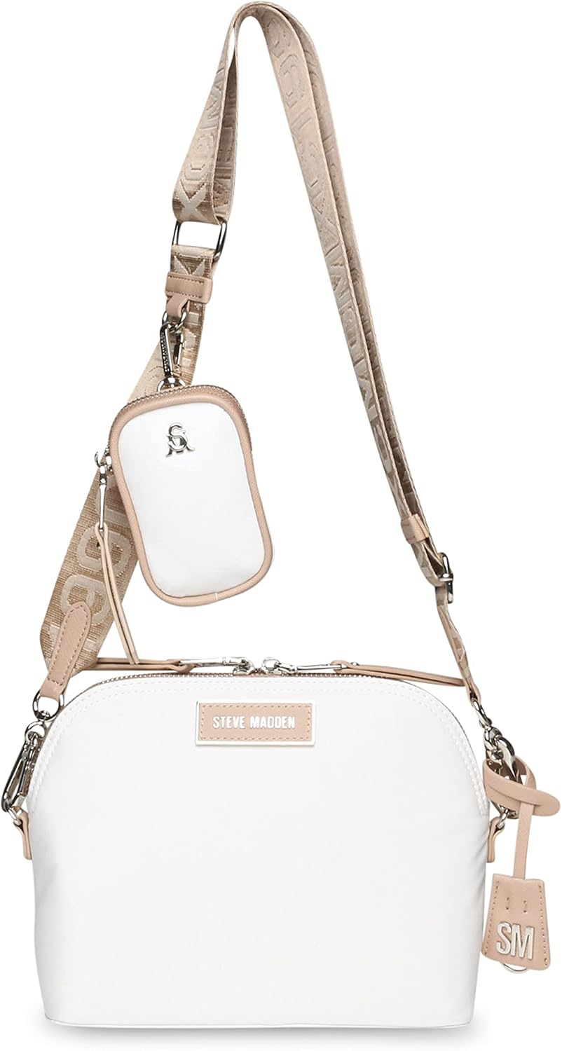 Steve Madden Women's Farren Nylon Dome Crossbody Bag Shoulder, One Size