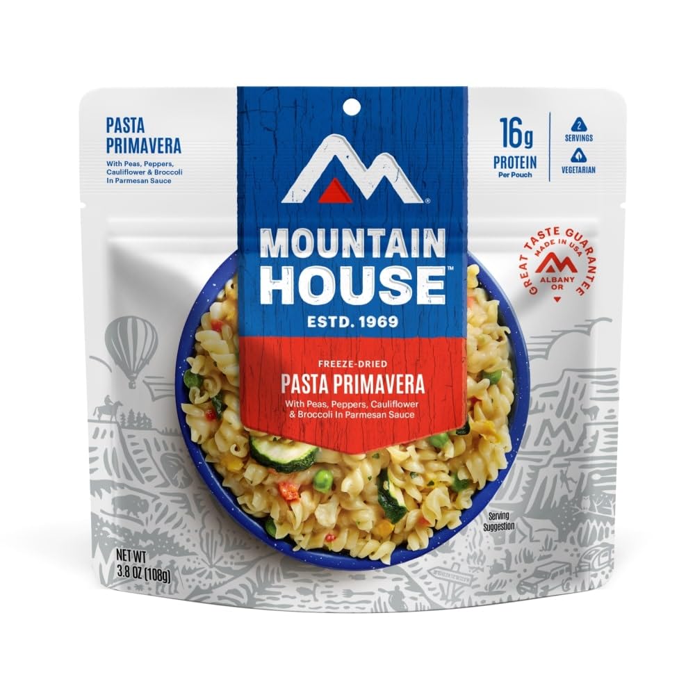 Mountain House Pasta Primavera | Freeze Dried Backpacking & Camping Food | Vegetarian | 2 Servings