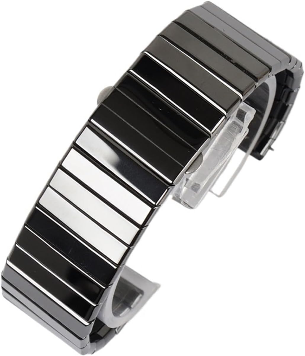 XTVKFWJAB Premium-Grade Ceramic WatchBand Replacement Compatible With Rado DIAMASTER Series Black Watch Chain Men's 27mm 35mm Watch Strap