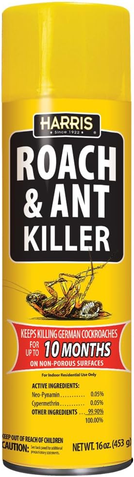Harris 10-Month Roach & Ant Killer, Odorless & Non-Staining Aerosol Spray, 16oz