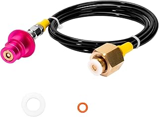Soda Machine Adapter with Quick Connector Hose, Soda CO2 Stream Cylinder CGA320 Threaded Refill Fit for Soda Terra/Art/Gaia/Duo/Aqua Fizz Pink Carbonators Series Machine,Soda Maker Accessories(60inch)