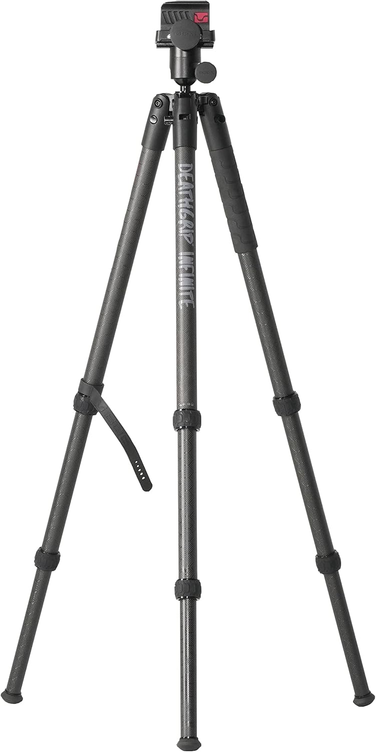 BOG DeathGrip Infinite Carbon Fiber Tripod with Heavy Duty Construction, 360 Degree Ball Head, Quick-Release Arca-Swiss Mount System, and Optics Plate for Hunting, Shooting, Glassing, and Outdoors
