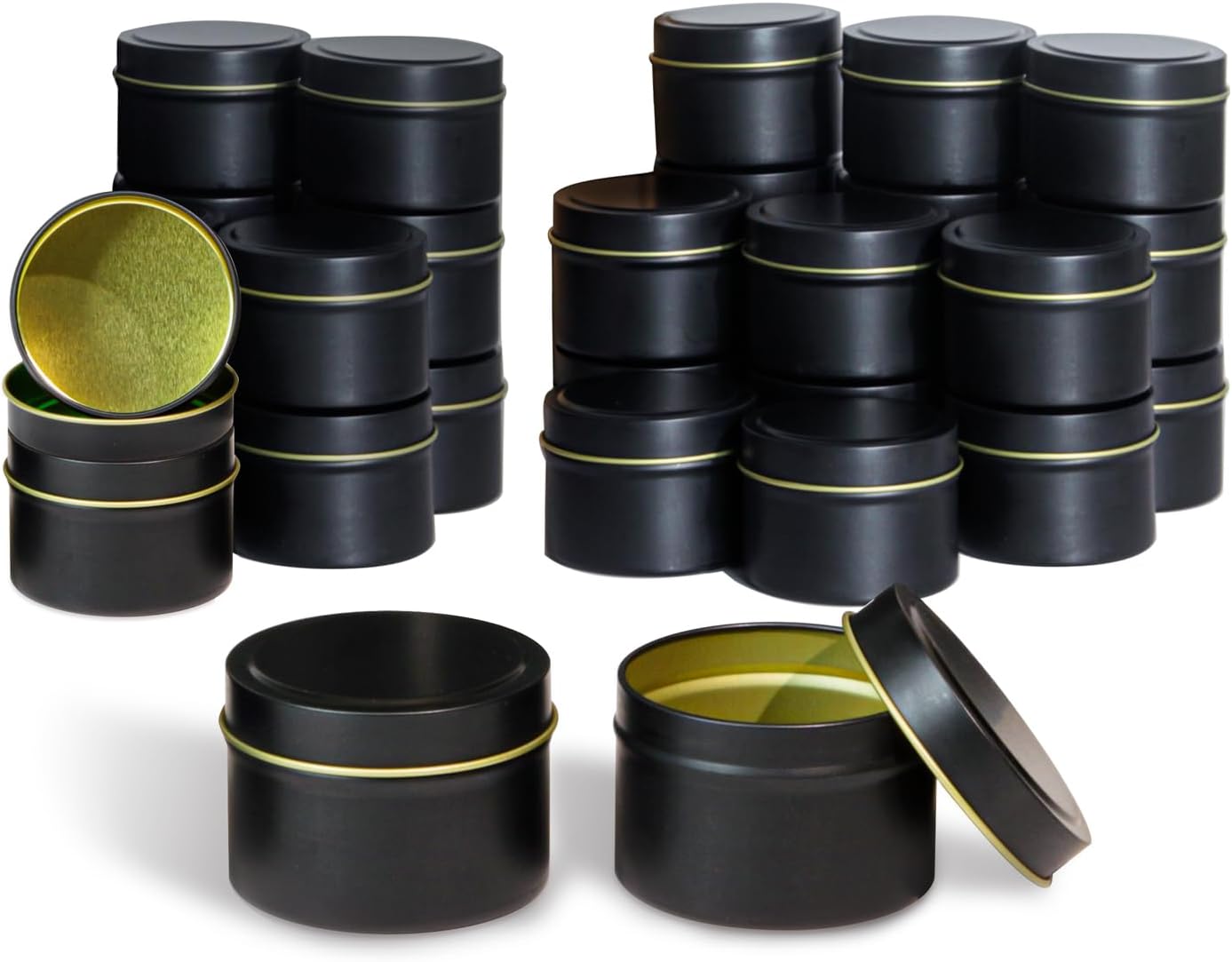 Aroparc Candle Tins 8oz, 24 Piece Candle Tin Cans Bulk Candle Containers for Candle Making Supplies Candle Tins - Black