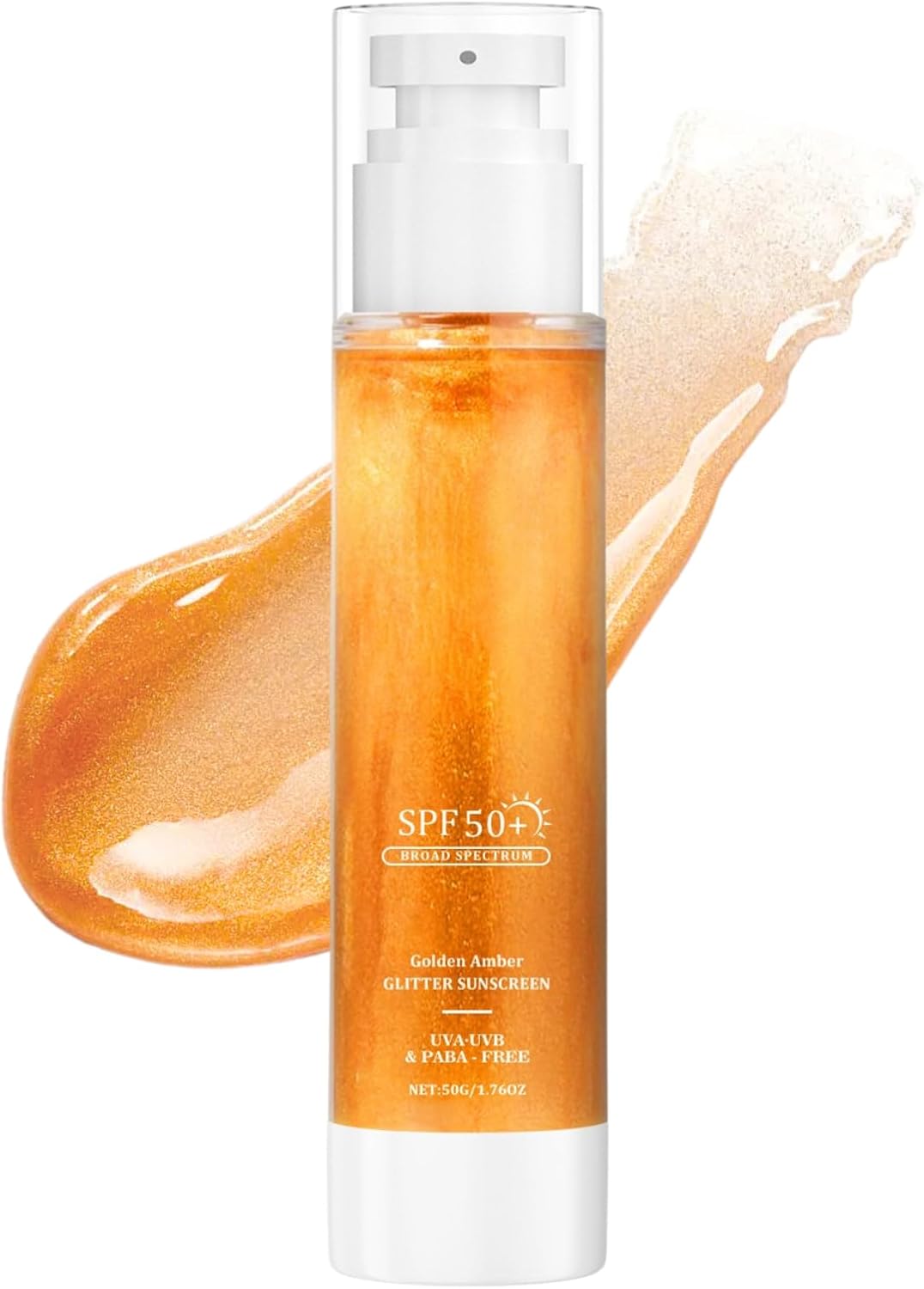 Glitter Sunscreen SPF50-Sun Shield Body Glow-Broad Spectrum Water Resistant Moisturizer-Lightweight Shimmer for Beach & Daily Use-Anti Wrinkle Prevent Sunburn&Taning