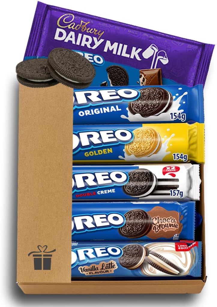 Curated Gift Set with Full-Size Oreo Cookies & Chocolate Bar | Cookie Snack Box Selection | Gift-Ready | Cookie Lover Treat Box [Limited Edition]