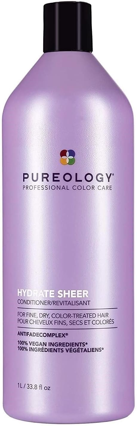 Pureology | Hydrate Sheer | Moisturising Conditioner, For Fine, Colour Treated Hair, Vegan