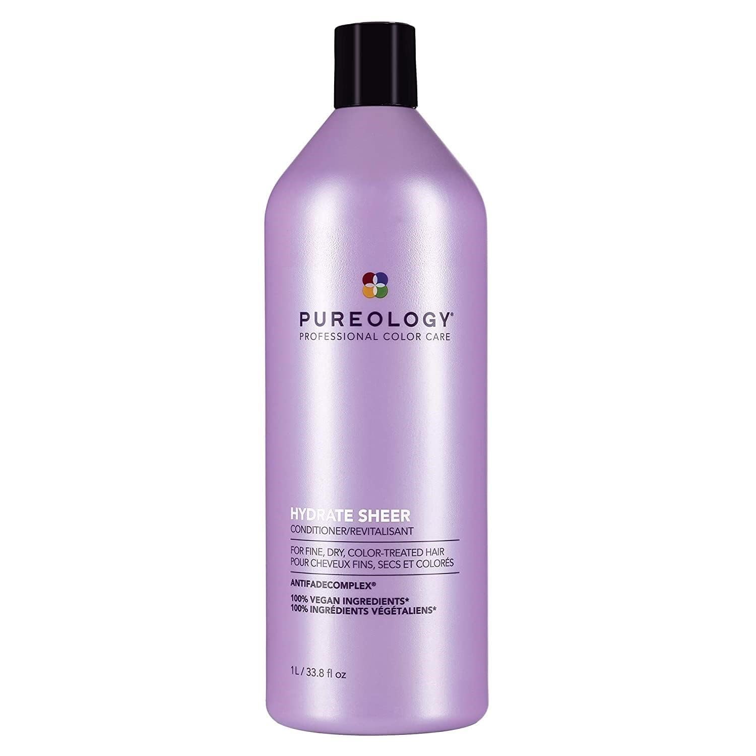 Pureology Hydrate Sheer Nourishing Conditioner - Lightweight Hydrating Shampoo For Fine or Dry Color-Treated Hair, Silicone-Free & Vegan