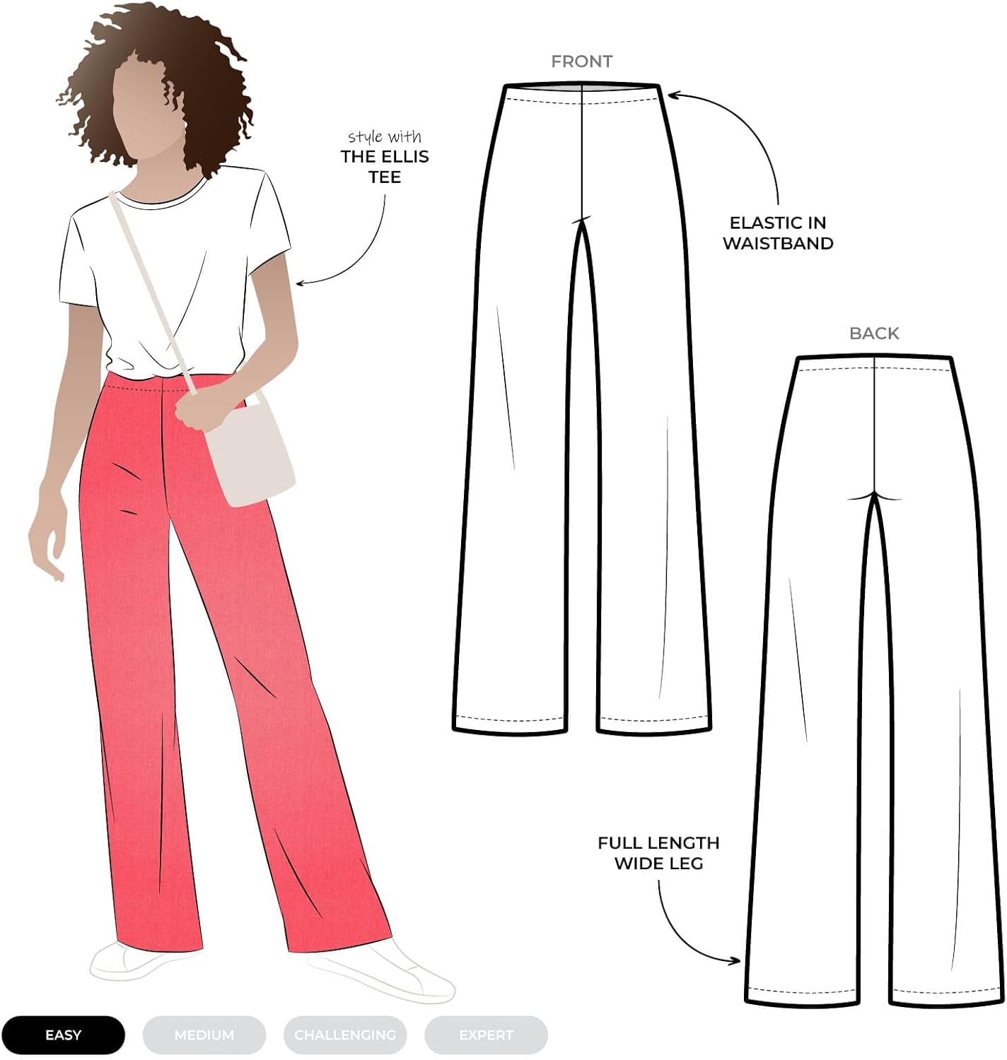 Style Arc Sewing Pattern - Sue Palazzo Knit Pant (Sizes 10-22)